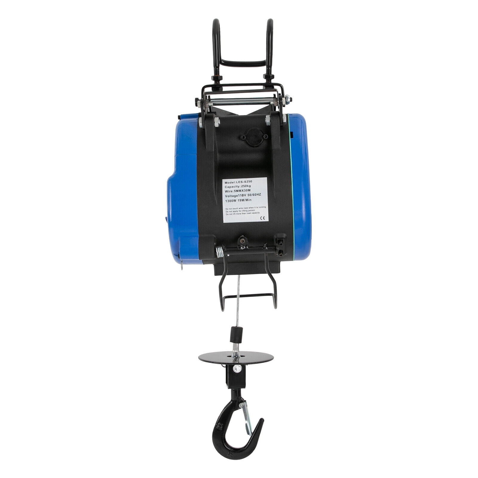 Portable Electric Hoist Lift, 551lb Electric Hoist with Wireless Remote Control & Control Handle, Lifting Speed 62.34ft/min Al-Alloy Cased Hoist Crane Winch, Electric Winch (Blue - 110V )