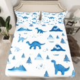 thumbnail image 2 of Manfei Cute Cartoon dinosaur Bed Sheets,Natural Mountain Pine King Sheets,Blue White Sheet Set For Boys,Breathable Home Decor,4pcs, 2 of 7