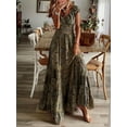 thumbnail image 3 of Vestido Largo Con Cuello De Volantes Y Estampado Floral, Vestidos Largos De Verano Con Cintura De Manga Corta Boho, Ropa De Mujer, 3 of 4