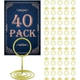 thumbnail image 1 of PinesC 40PCS Table Number Holders Place Card Holders, Photo Holders for Centerpieces, Display Holders for Wedding Table Numbers, Sign Holders for Party, Birthday, Table Layout Accessory (Gold) Gold, 1 of 5