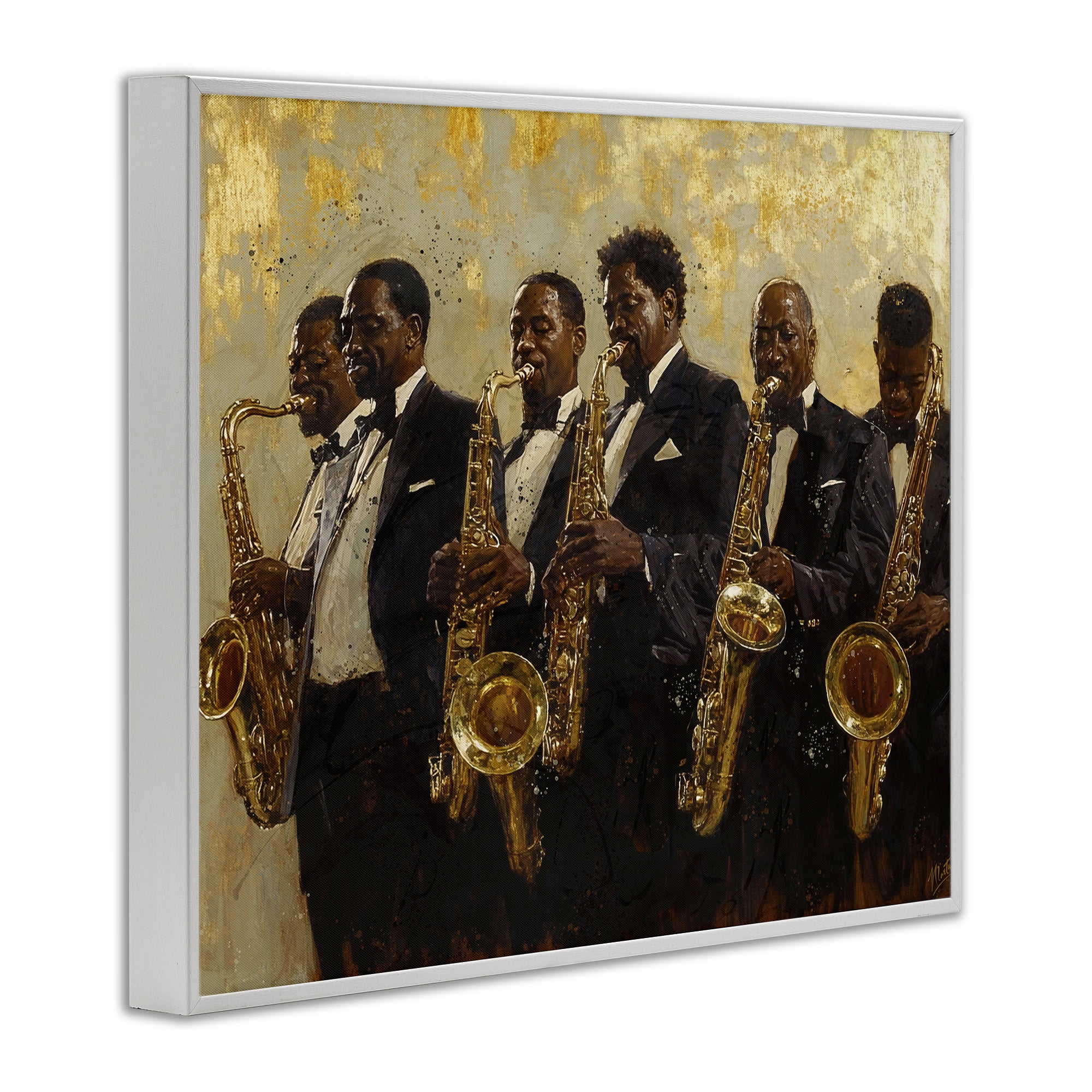 Golden Era Ensemble White Framed Giclee Art, design by Marta Wiley