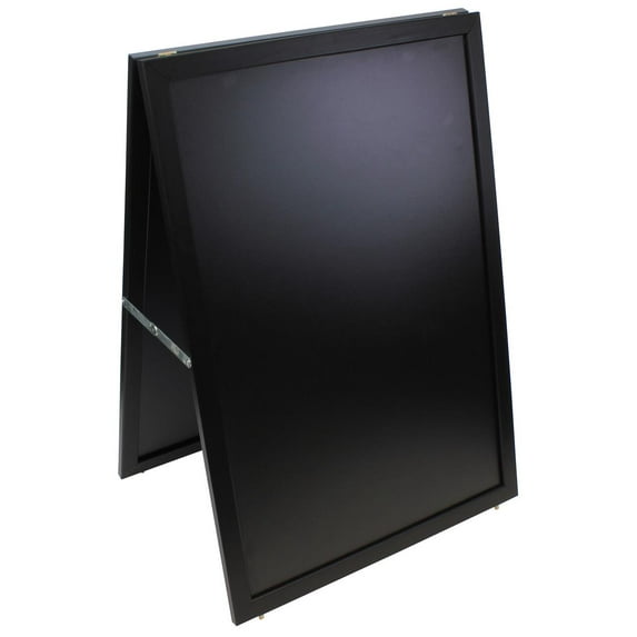 Write-on Sidewalk Sign with A-Frame Style, Double-sided, For Use with Chalk, Liquid Chalk and Wet-erase Pens (AF2436BK2ES)