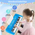 thumbnail image 3 of Teclado de piano Toy TWFRIC de 37 teclas con micrófono para niños, color azul, 3 of 7
