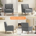 thumbnail image 5 of EOP Modern Oversized Accent Chairs Set of 2, Upholstered Fabric Reading Armchairs, Living Room Chairs with Wood Legs, Single Sofa Chairs for Living Room, Bedroom, Office, Gray, 5 of 9