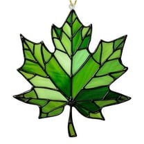 HomeDM Artificial Maple Leaf Ornaments for Christmas Tree Window Decor 2D Acrylic Maple Leaves Hanging Pendant 3.9" Fall Leaf Wall Ornament for Thanksgiving Party Decorations Gifts