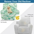 thumbnail image 4 of Xixirimido Hibiscus Flower Green Pattern Printed Recliner Slipcover Stretch Reclining Chair Covers 4 Pieces Non Slip Recliner Sofa Slipcovers with Pocket Lazy Boy Chair Cover for Pet Kid, 4 of 8