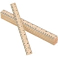 thumbnail image 1 of Paquete de 12 reglas de madera, reglas para estudiantes, reglas escolares de madera, regla de oficina, regla de medición, 2 escalas (12 pulgadas y 30 Cm), 1 of 5
