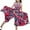 Red, variant on Product Category Girls Dresses | Product Title Summer Chiffon Foreign Style Floral Wide Leg Jumpsuit Dress for Bohemian- Playdays