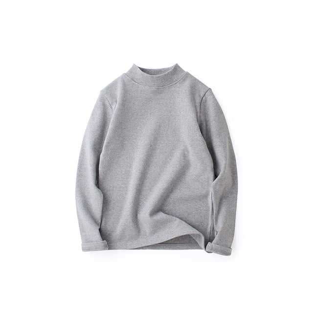 AAMILIFE T-Shirt à Manches Longues pour Garçons Filles Cachemire Couleur Unie Col Roulé Thermique