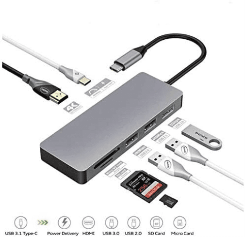 XLayer USB 3.0 Typ-C Hub 7-in-1 Grey