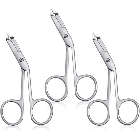 Eyebrow Tweezers Handle Shaped Angled Tweezers Flat Tip Hair Plucker-Set of 3