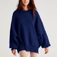 thumbnail image 3 of Stylish Women's Pullover Sweater - Loose Autumn and Winter Casual Fashion Neck Split Knitting Design for Cozy Comfort, 3 of 5