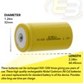 thumbnail image 5 of Exell D Size 1.2V 5000mAh NiCD Button Top Rechargeable Battery, 5 of 7