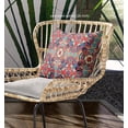 thumbnail image 3 of Clover Leaf Floral Indoor/Outdoor Fabric Pillow with Zip -Orange Blue Aqua 18x18, 3 of 4