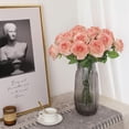 thumbnail image 3 of Pink Fake Roses Artificial Flowers - Fake Artificial Roses Silk Flowers with Stems for Home Wedding Hotel Office Centerpiece Decor（Gradient Pink）, 3 of 5