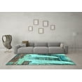 thumbnail image 3 of Ahgly Company Indoor Square Abstract Light Blue Modern Area Rugs, 7' Square, 3 of 4