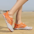 thumbnail image 2 of lnmuld Men Women Barefoot Shoes, Breathable Mesh Shoes for Water Yoga Fitness Hiking Color:Orange,Size:5.5, 2 of 6