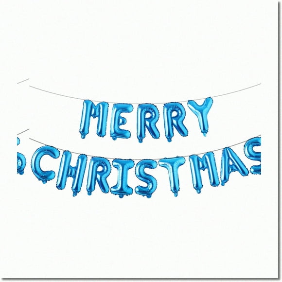 "Merry Blue Fete: 16" Alphabet Air Balloon Decorations for Xmas Ornament Party Supplies with Letter F Banner Keywords"