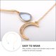 thumbnail image 2 of 1 collar sencillo con cadena decorativa para el cuello y colgante de luna (dorado), 2 of 6