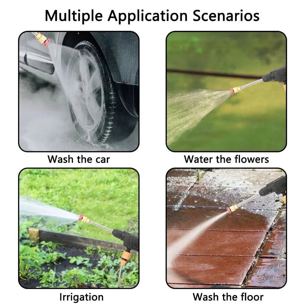 288VF Cordless Pressure Washer with 2 Batteries & Foam Water Bottle - 800W Electric Power Washer, 30Bar High Pressure, 5m Hose for Cars, Driveway, Patio Cleaning