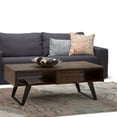 thumbnail image 4 of Simpli Home Lowry 48 inch Wide Solid Acacia Wood Modern Industrial Coffee Table in Distressed Charcoal Brown, 4 of 11