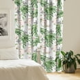 thumbnail image 2 of Ambesonne Tropical Curtains, Palm Orchid Butterfly Art, Pair of 28"x84", Reseda Green and Pale Rose, 2 of 5