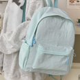 thumbnail image 6 of FUZHIQ Textured Solid Color School Backpack for 3rd 4th 5th 6th Grade, Lightweight Crinkled Fabric Bookbag with Front Pocket, Casual Elementary Middle School Bag, Blue, 6 of 6