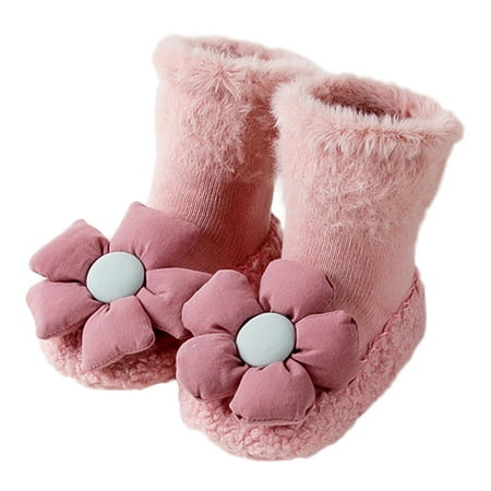 

kpoplk Toddler Shoes Girl Winter Children Toddler Boys And Girls Long Tube Sock Shoes Flat Bottomed Non Toddler Slippers Boys()
