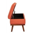 thumbnail image 4 of Katheryn Storage Bench in Tangerine Orange Fabric with Light Espresso Legs, 4 of 7