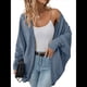 thumbnail image 2 of Suéter Cárdigan Extragrande de Punto Suave para Mujer con Bolsillos Azul L, 2 of 9