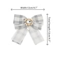 thumbnail image 2 of INSPIRE CHIC Women's Plaid Necktie Bowtie Lace Brooch Checked Pins Bow Tie One Size White, 2 of 4