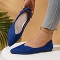 thumbnail image 2 of Womens Ballet Flat Shoes Pointed Toe Slip on Casual Dressy Shoes Solid Color Suede Comfy Arch Support Orthopedic Walking Shoes Blue Size 6.5, 2 of 6