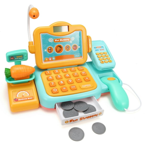 Smart Cash Register Pretend Play Cashier with Scanner, Microphone, Play