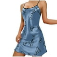 thumbnail image 2 of Sakmal Plus Size Womens Moo Moo Nightgown Casual Blue Short Spaghetti Straps Sleepshirt Sleeveless Heart Print Chemises for Women, 2 of 5