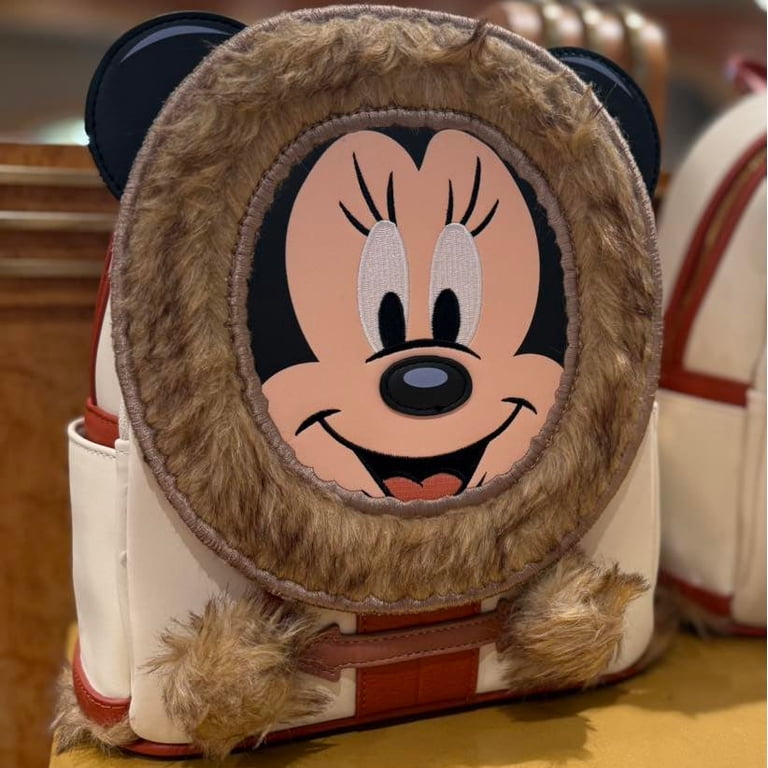 Loungefly Minnie Mouse Faux Fur Backpack in Brown and Black - Cruiseline 2025 Disney Cruise Line DCL Alaska Minnie Mouse Wonder  main image 3