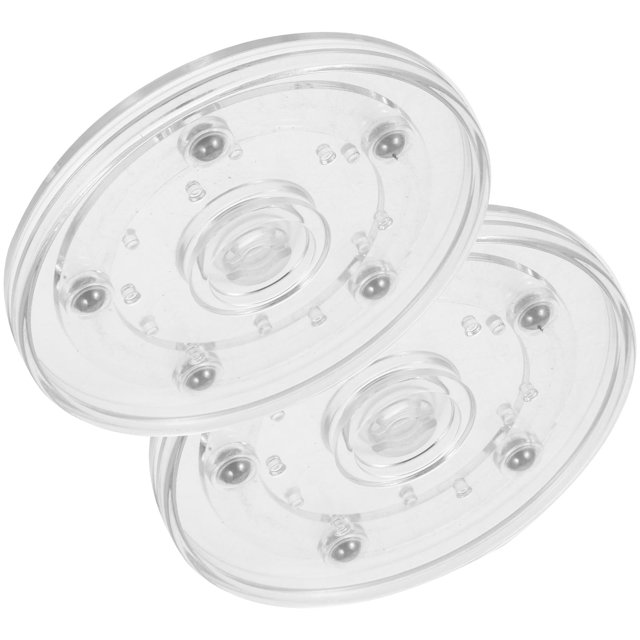 2 bandejas de almacenamiento giratorias, plato giratorio redondo, soporte para plato giratorio transparente