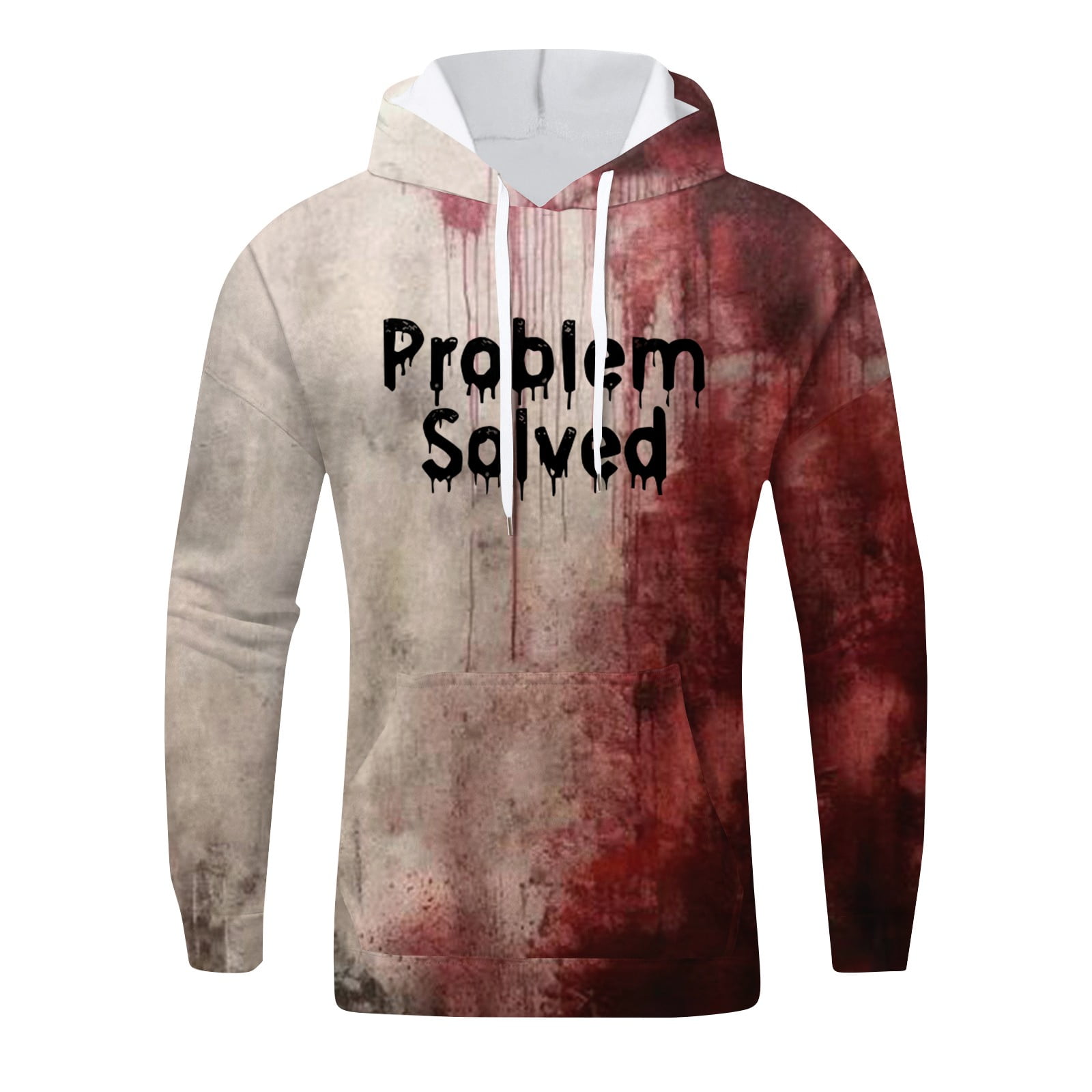 KONG JIMFAN Problem Gelöst Hoodie - Grusel Halloween Kapuzenpullover Mit Blut-Muster