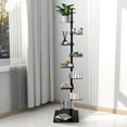 thumbnail image 5 of Tall Narrow Spine Bookshelf, 9-Tier Metal Book Tower Organizer, Space-Efficient Design for Apartments Dorms Home Library Décor(Black), 5 of 9