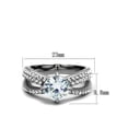 thumbnail image 2 of 2.56 Ct Round Cut Cz Stainless Steel Split Band Engagement Ring Womens Size 9, 2 of 5