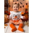 thumbnail image 3 of Loicainy Infant Baby Girl Halloween Outfit 3 6 9 12 18 Months Long Sleeve Romper Skort Headband and Socks Clothes Set, 3 of 9