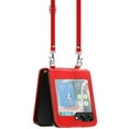 thumbnail image 2 of for Samsung Galaxy Z Flip 6 Stylish Case with Shoulder Strap PU Leather Embossed Shockproof Phone Cover for Samsung Galaxy Z Flip 6, Red, 2 of 10