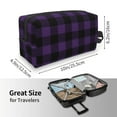 thumbnail image 3 of Uemuo Purple Black Plaid Pattern Portable Toiletry Bags with Handle, Waterproof travel Make up Bags for Women, Large Capacity Travel Cosmetic Bags, 3 of 9