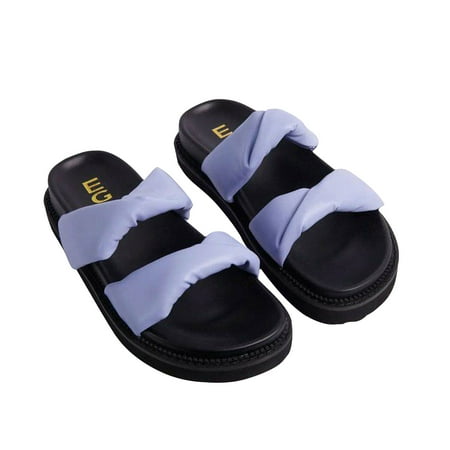 

Sandals Women Summer New Soft Flat Bow Sandals Women s Plus Size One-word Slipper Beach Non Slip Shoes Deals Clearance