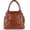 TAN, variant on Women's Leather Handbag, Dome Satchel with Dual Handles and Crossbody Strap, Gold-Tone Hardware - TAN