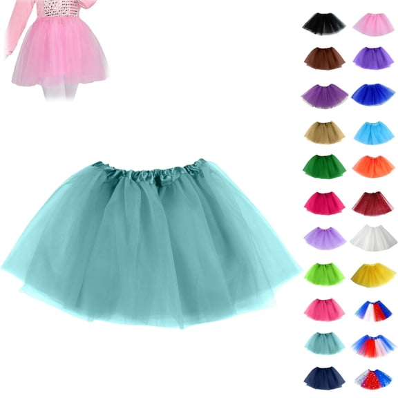 YOUYEDIAN Skirts for Girls Puffy Tulle Kids Tutu Skirt 2026 Summer Ballet Skirts for Girls Light Blue Stretchy Waist Princess Skirt,Light Blue One Size