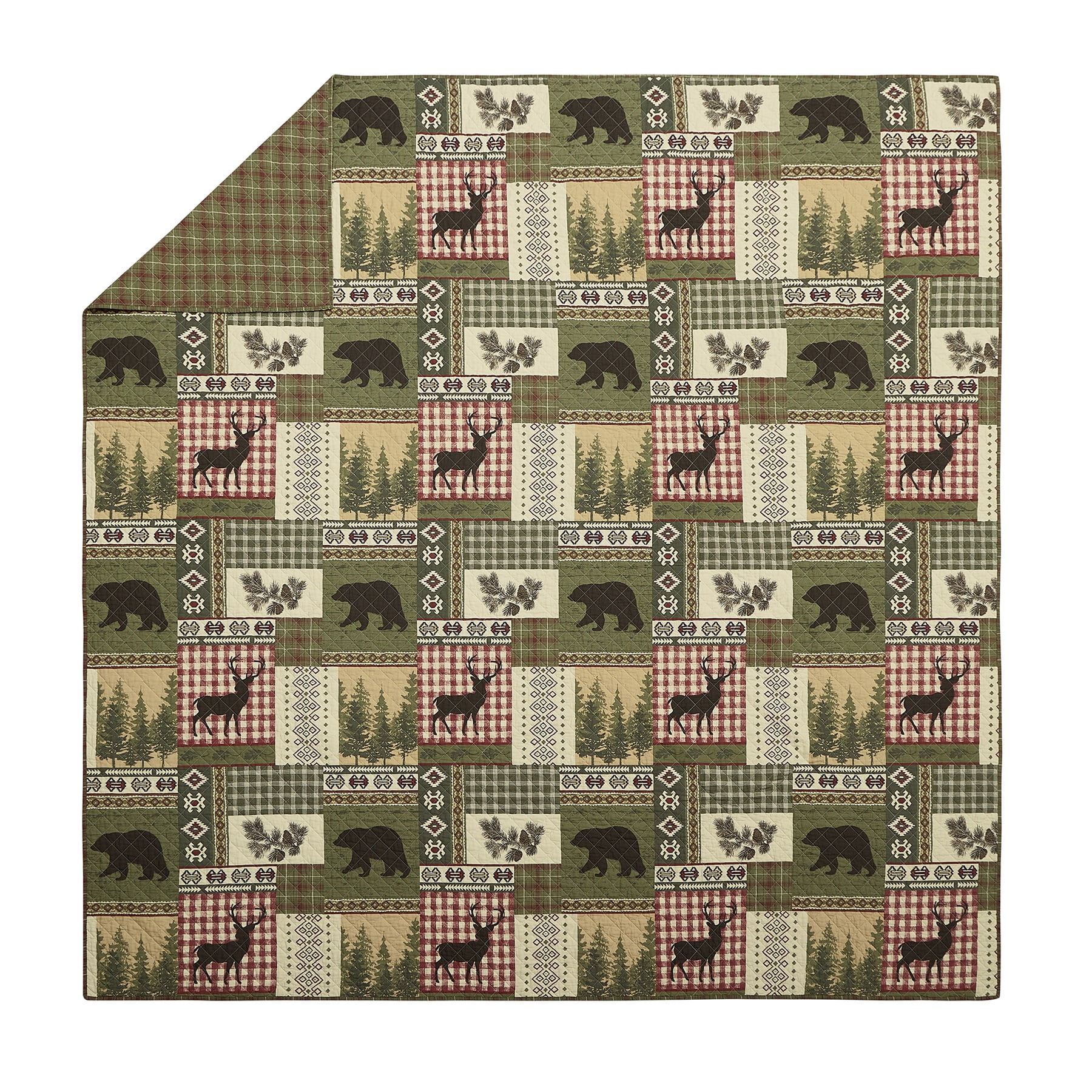 Modern Heirloom Dorset Green 3-Piece Quilt Set, Full/Queen