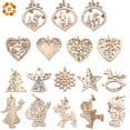 thumbnail image 2 of Adornos colgantes de madera para árbol de Navidad, 6 piezas, Estilo Vintage europeo, manualidades artesanales, 2 of 4