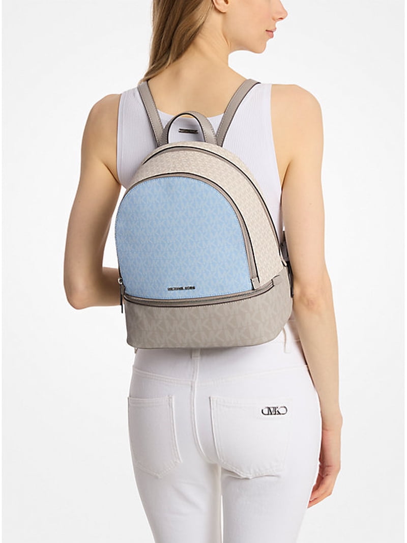 Michael Kors Rhea Medium Color-Block Signature Logo Backpack 