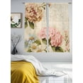 thumbnail image 3 of Pink Orange Hydrangea Sheer Curtains 63 Inch Length 2 Panels Set, Spring Vintage Botanical Flowers Voile Window Treatment Rod Pocket Curtains Sheers Drapes for Bedroom/Living Room/Kitchen 52x"63"x2, 3 of 7