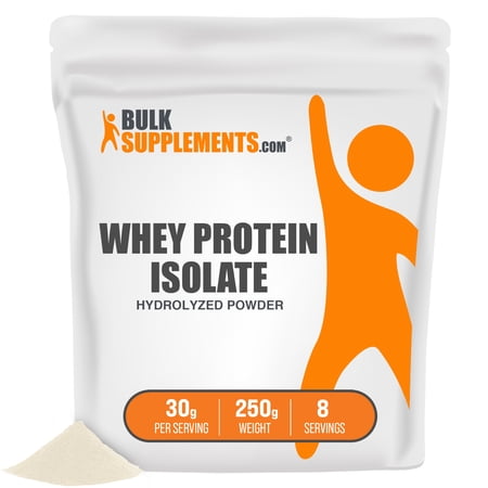 BulkSupplements.com Hydrolyzed Whey Protein Isolate Powder  30g - Muscle Gain Supplement (250G - 8 Servings)